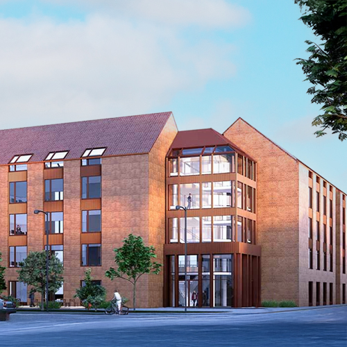 Smuk nyrenoveret facade, som er gjort mere tidssvarende og moderne. Ledige lejemål i attraktivt erhvervsejendom på Østerbro