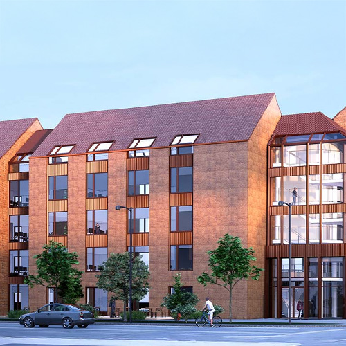 Smuk nyrenoveret facade, som er gjort mere tidssvarende og moderne. Ledige lejemål i attraktivt erhvervsejendom på Østerbro