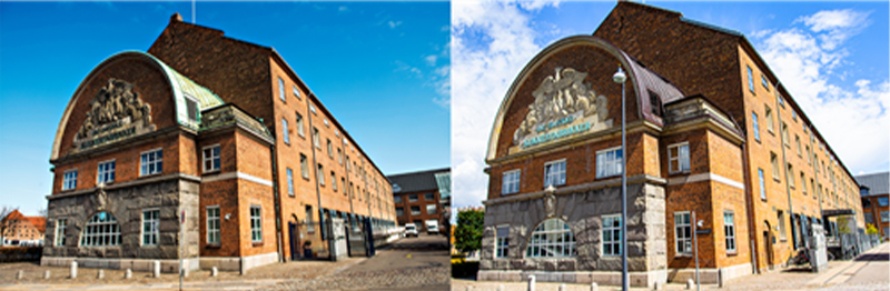 Langebrogade Facaderensning før og efter