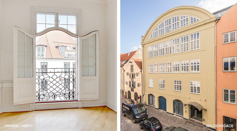 Gammel Mønt fransk altan og Wildersgade ejendomsfacade