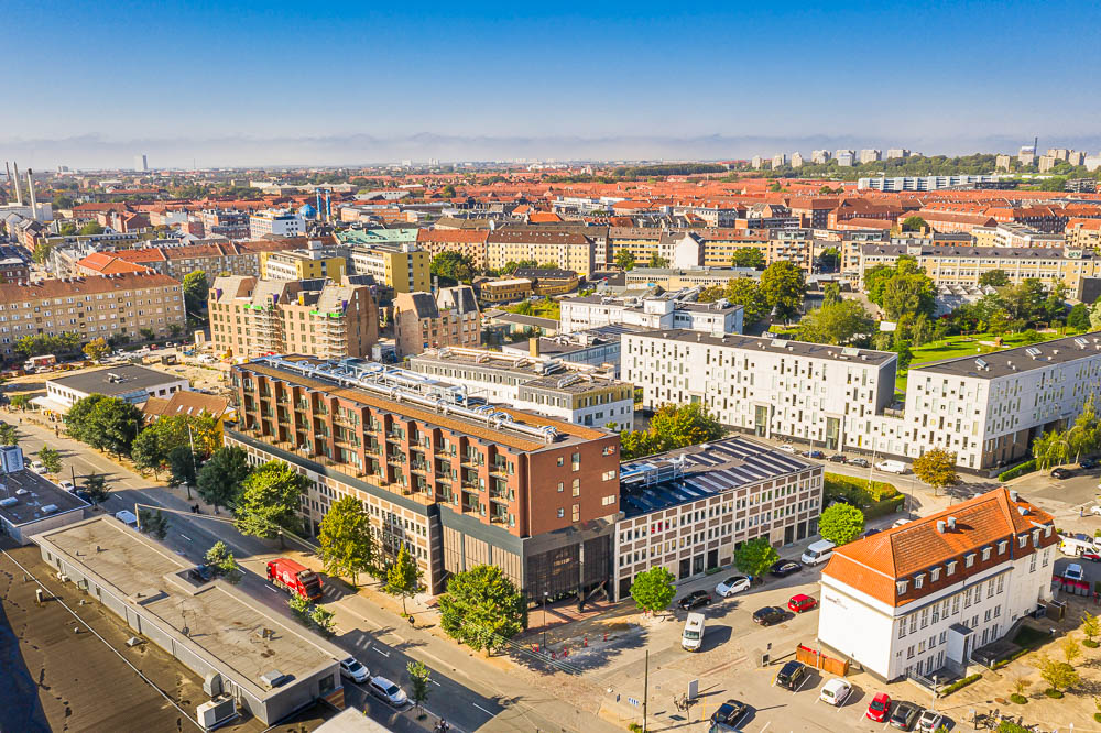 Ungdomsbolig i København set fra en drone