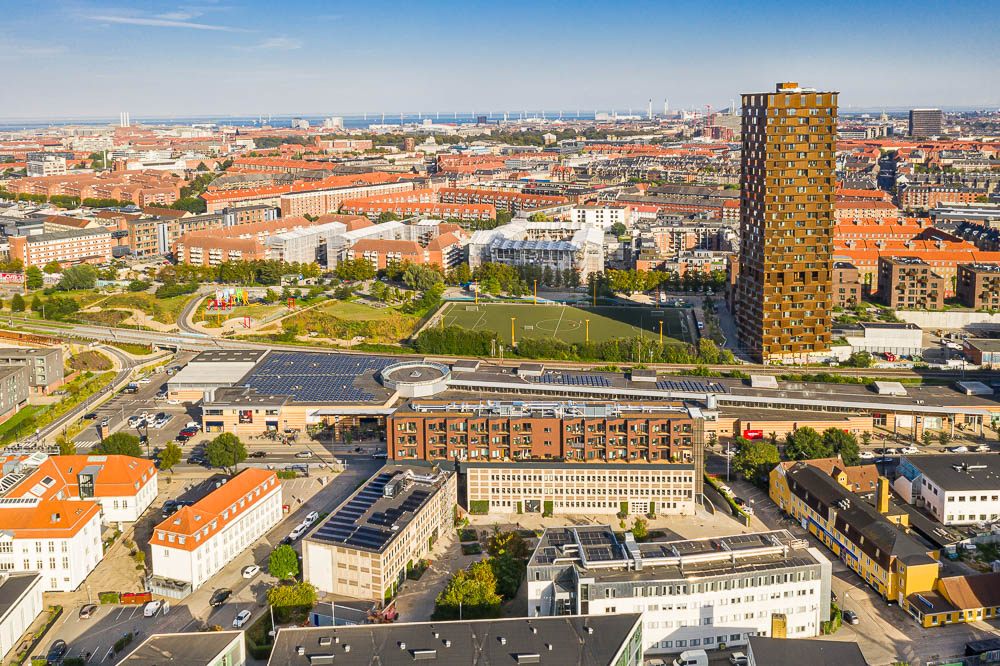 Ungdomsbolig i København set fra en drone